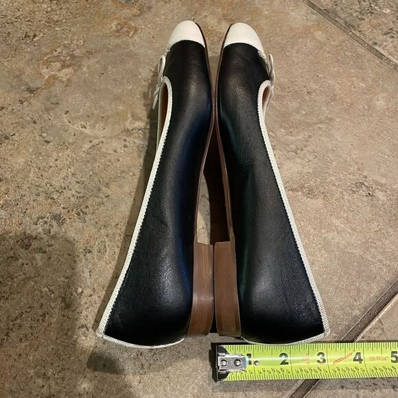 J. Crew Kiki Black and White Cap Toe Ballet Flats Shoes Womens Size 6 - Picture 8 of 13